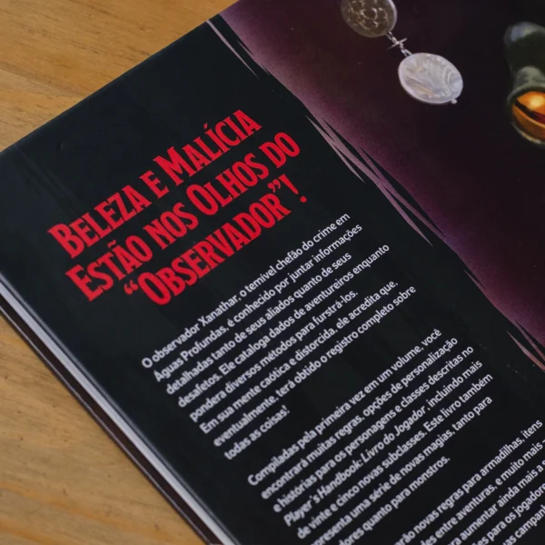 Capa do livro Dungeons & Dragons: Guia de Xanathar para todas as Coisas com ilustrações vibrantes e detalhes intrigantes.