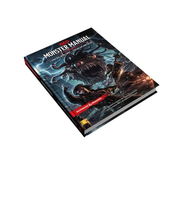 Capa do livroDungeons & Dragons: Monster Manual - Livro dos Monstros com ilustrações vibrantes e detalhes intrigantes.