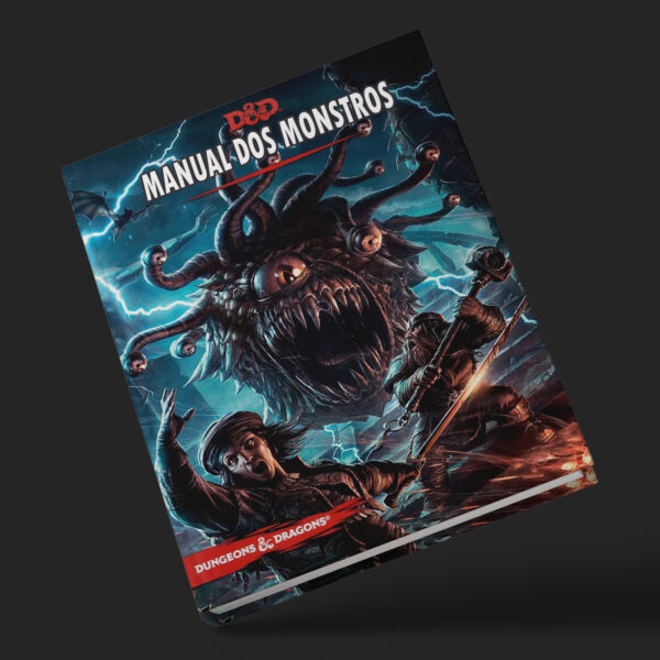 Capa do livroDungeons & Dragons: Monster Manual - Livro dos Monstros com ilustrações vibrantes e detalhes intrigantes.