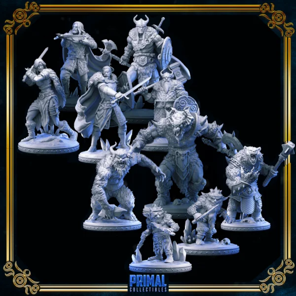 miniaturas de rpg parvus miniaturas, combo freezing darkness heróis e vilões, 10 miniaturas de 32mm