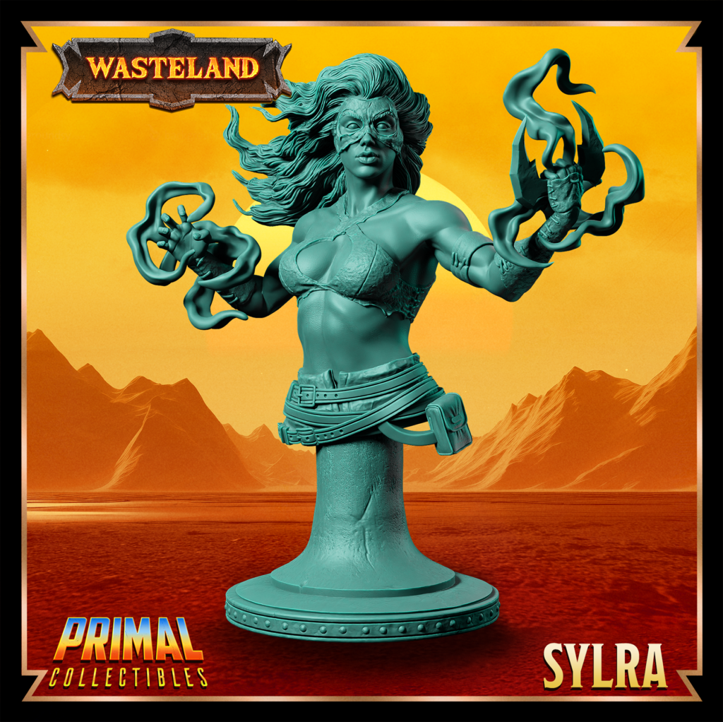 Busto de Syldra, Witch. Coleção Wasteland da Primal Collectibles, perfeito para pintores e colecionadores.