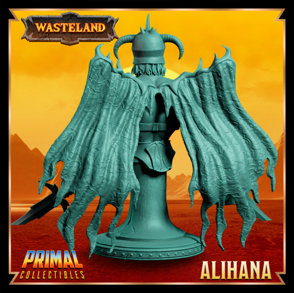 Busto de Alihana, Warrior. Detalhes rústicos e inspirados no cenário pós-apocalíptico de Athas em Darksun, perfeito para pintores e colecionadores.
