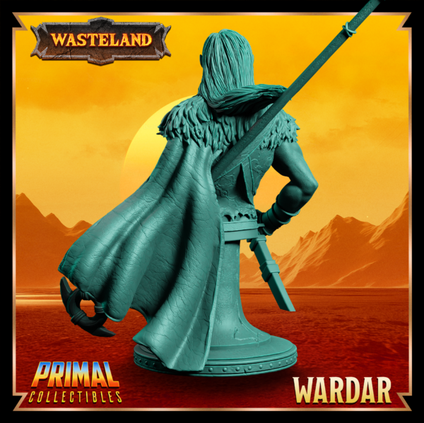Busto de Wardar, Elfo. Coleção Wasteland da Primal Collectibles, perfeito para pintores e colecionadores.