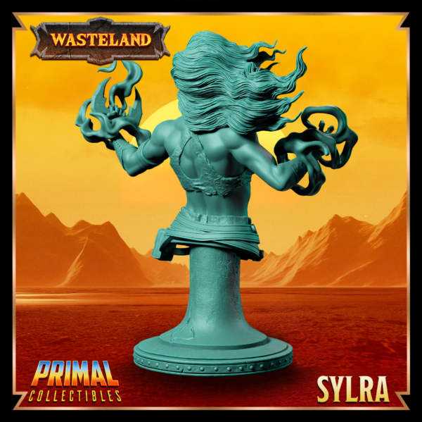 Busto de Syldra, Witch. Coleção Wasteland da Primal Collectibles, perfeito para pintores e colecionadores.