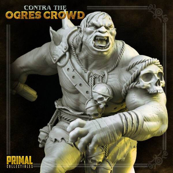 Miniatura de Grozrog Warrior da coleção Ogres Crowd da Primal Collectibles, com pose implacável e presença sombria essa miniatura de rpg irá trazer terror para os heróis.