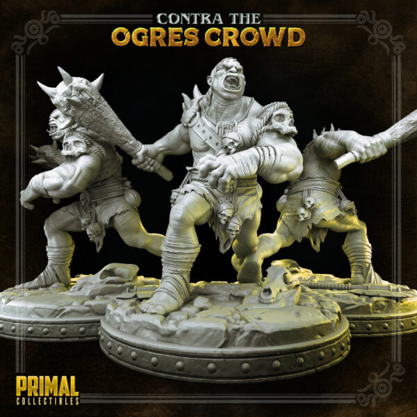 Miniatura de Grozrog Warrior da coleção Ogres Crowd da Primal Collectibles, com pose implacável e presença sombria essa miniatura de rpg irá trazer terror para os heróis.