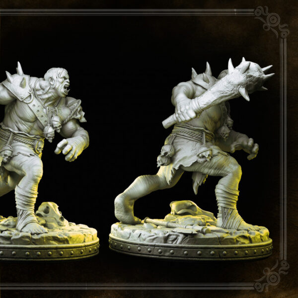 Miniatura de Grozrog Warrior da coleção Ogres Crowd da Primal Collectibles, com pose implacável e presença sombria essa miniatura de rpg irá trazer terror para os heróis.