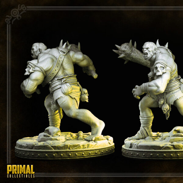 Miniatura de Grozrog Warrior da coleção Ogres Crowd da Primal Collectibles, com pose implacável e presença sombria essa miniatura de rpg irá trazer terror para os heróis.