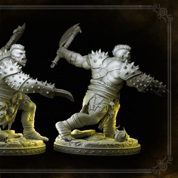 Miniatura de Thurok Chieftain da coleção Ogres Crowd da Primal Collectibles, com pose implacável e presença sombria essa miniatura de rpg irá trazer terror para os heróis.