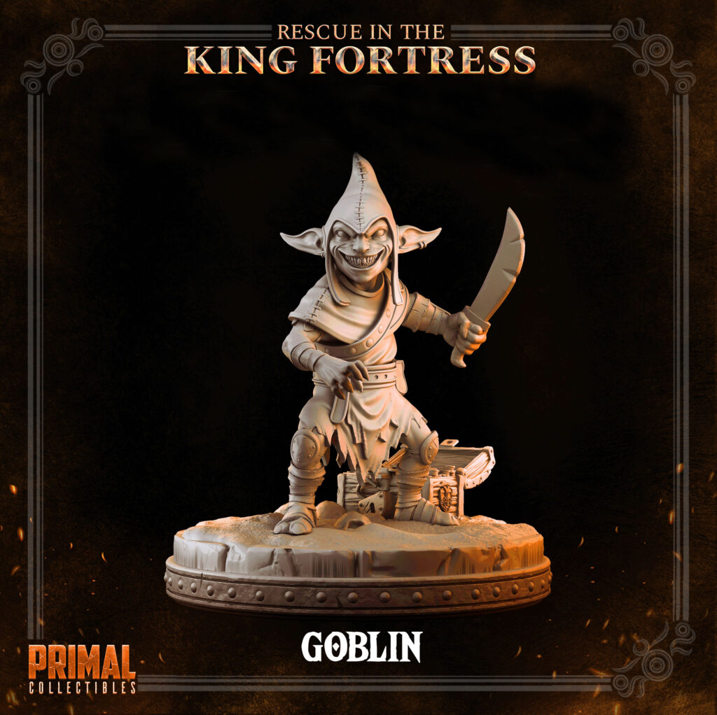 goblin miniatura de rpg 32mm impressão 3d em resina