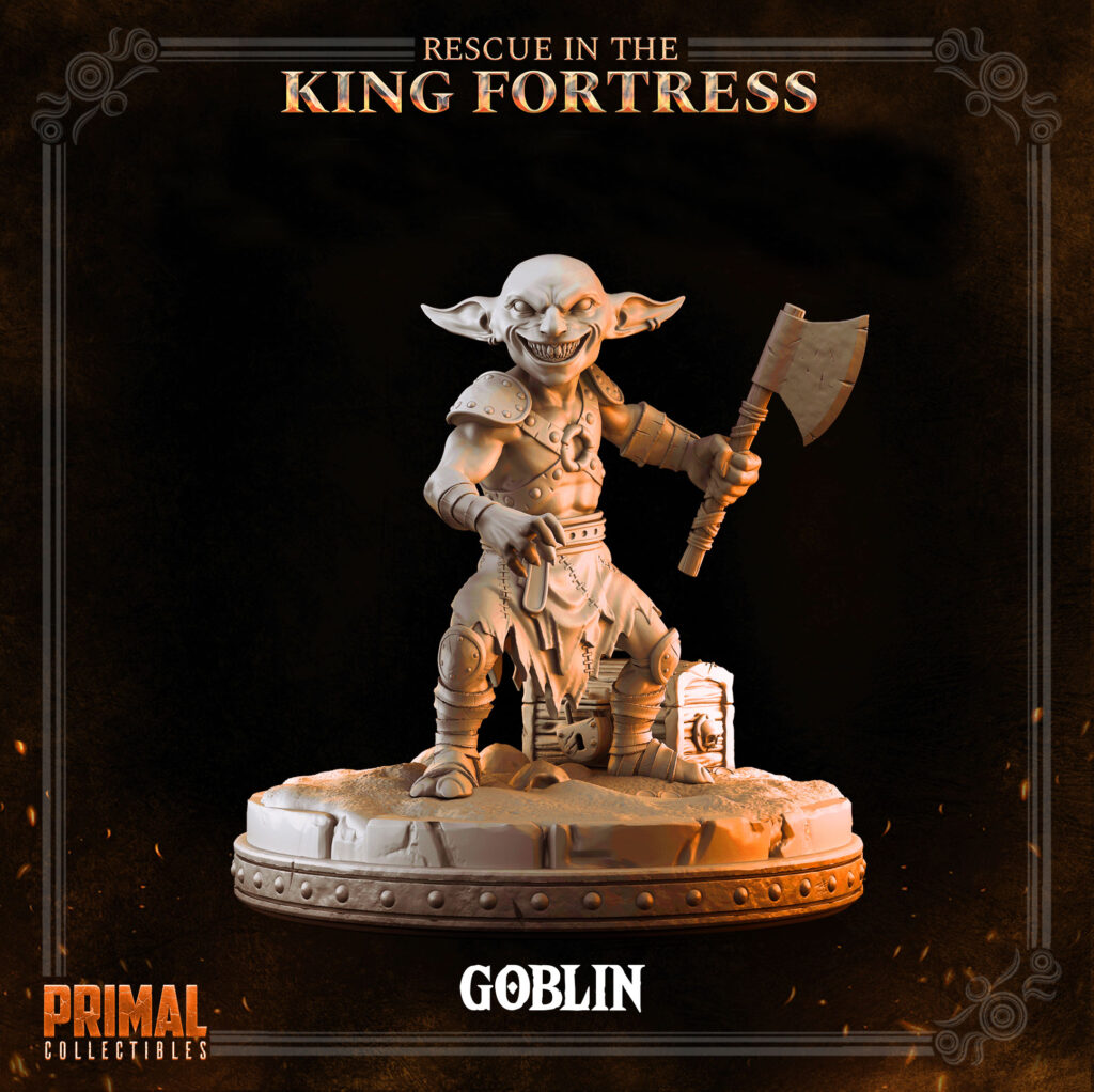 goblin miniatura de rpg 32mm impressão 3d em resina