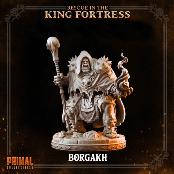 orc spellcaster, miniatura de rpg 32mm impressão 3d em resina