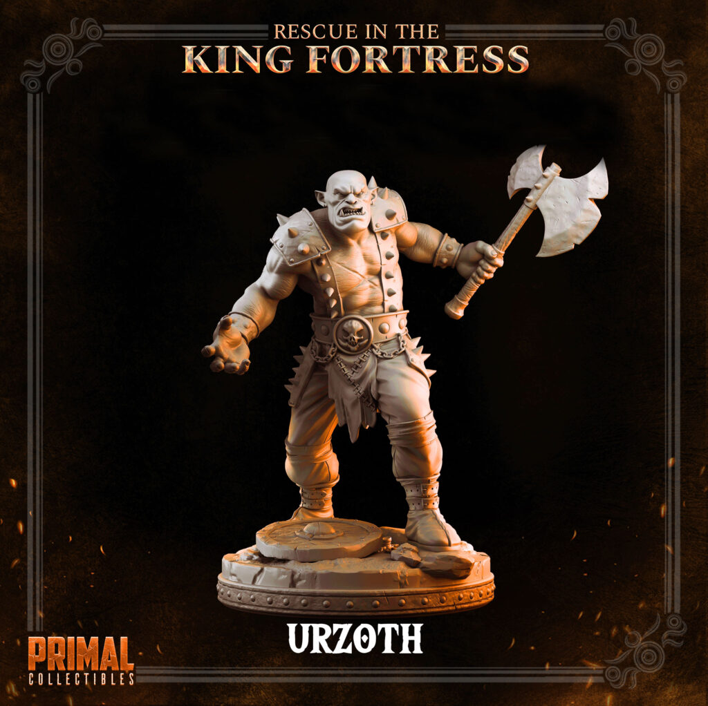 orc urzoth miniatura de rpg 32mm impressão 3d em resina