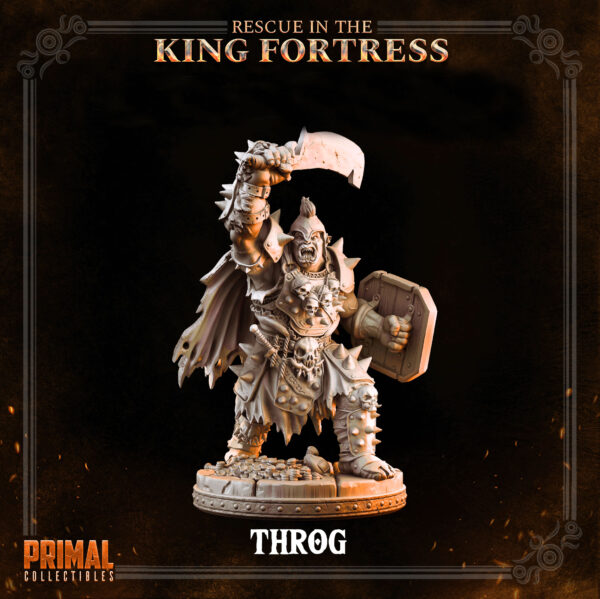orc warlord, miniatura de rpg 32mm impressão 3d em resina