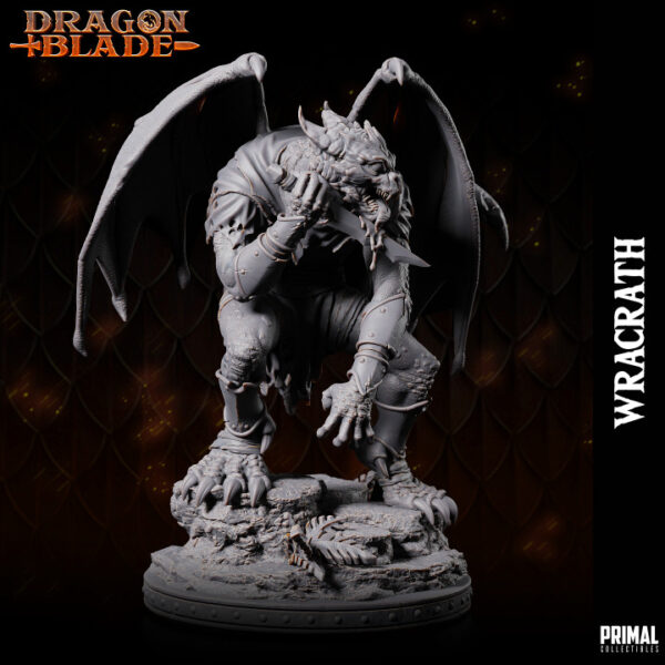 Miniatura RPG 32mm Draconian Fighter, Wracraft, coleção Heroes of the Blade da Primal Collectible