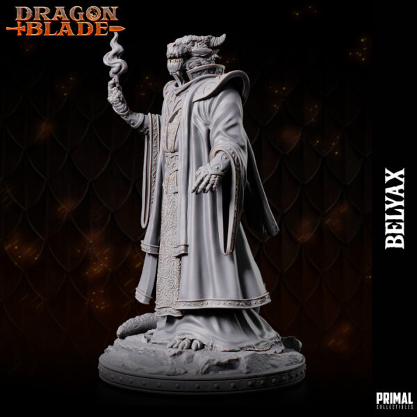 Miniatura RPG 32mm Draconian Wizard, Belyax, coleção Heroes of the Blade da Primal Collectible