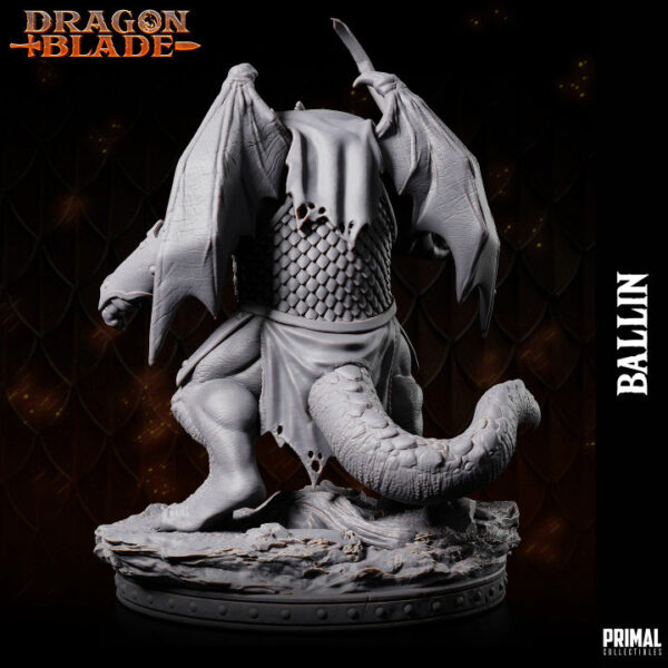 Miniatura RPG 32mm Draconian Fighter, Ballin, coleção Heroes of the Blade da Primal Collectible