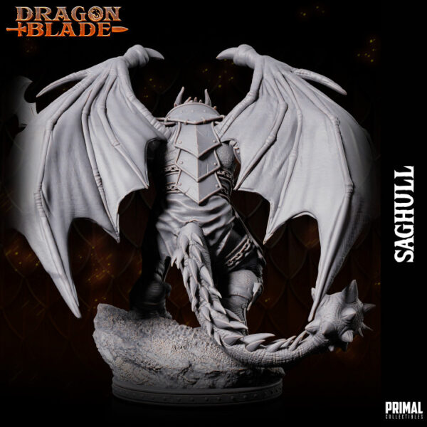 Miniatura RPG 32mm Draconian Fighter, Saghull, coleção Heroes of the Blade da Primal Collectible