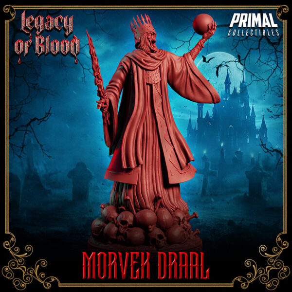 Miniatura RPG 32mm Vampiro Darklord Morvek, coleção Legacy of Blood da Primal Collectible