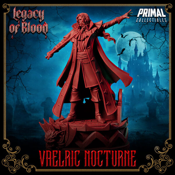 Miniatura RPG 32mm Vampiro Vaelric Nocturne, coleção Legacy of Blood da Primal Collectible