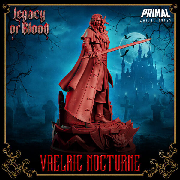 Miniatura RPG 32mm Vampiro Vaelric Nocturne, coleção Legacy of Blood da Primal Collectible