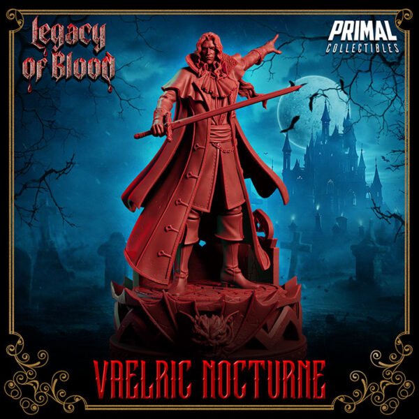 Miniatura RPG 32mm Vampiro Vaelric Nocturne, coleção Legacy of Blood da Primal Collectible