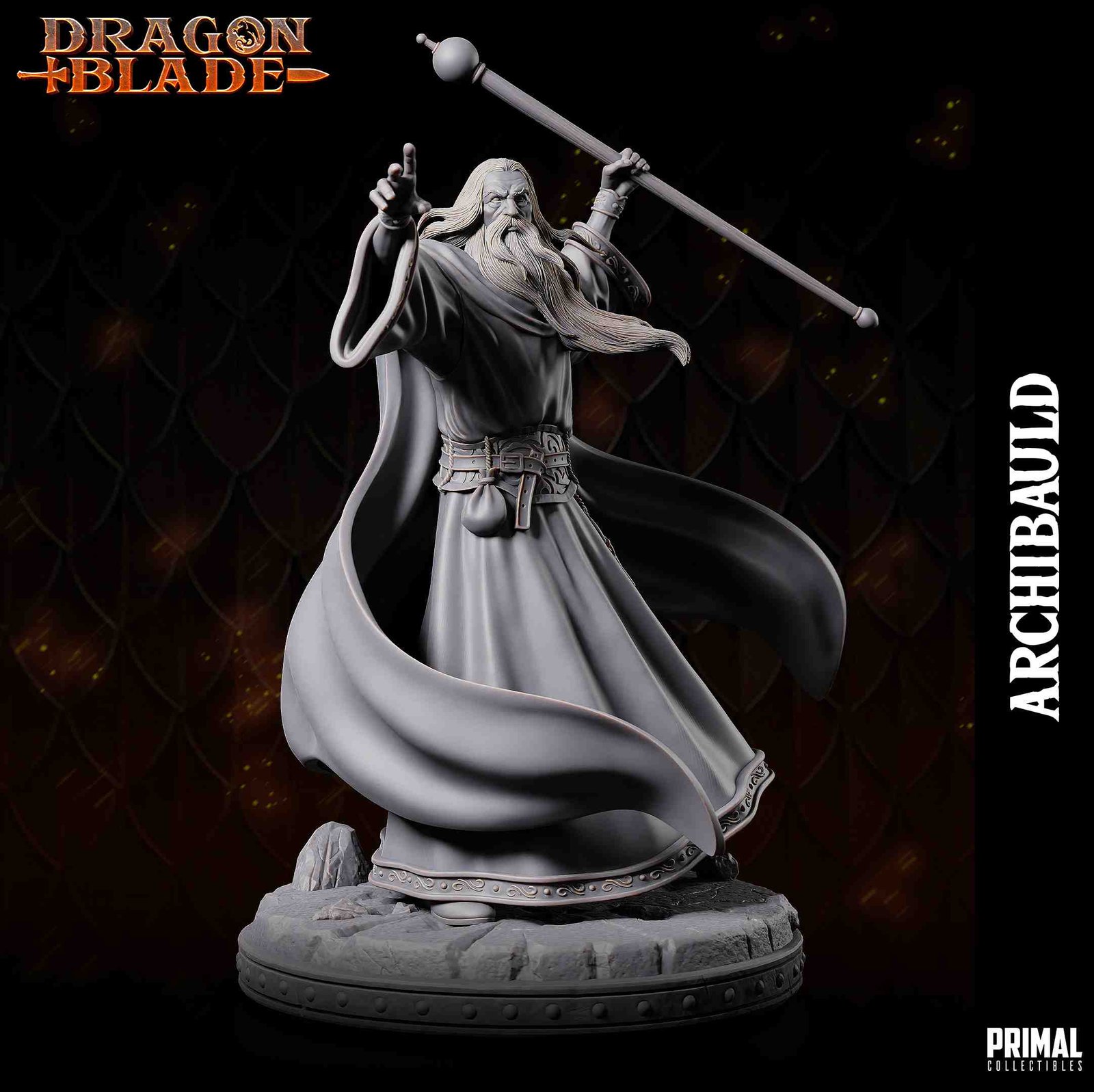 Archbauld, White Wizard - Dragonblade - Miniatura de RPG - Imagem 2