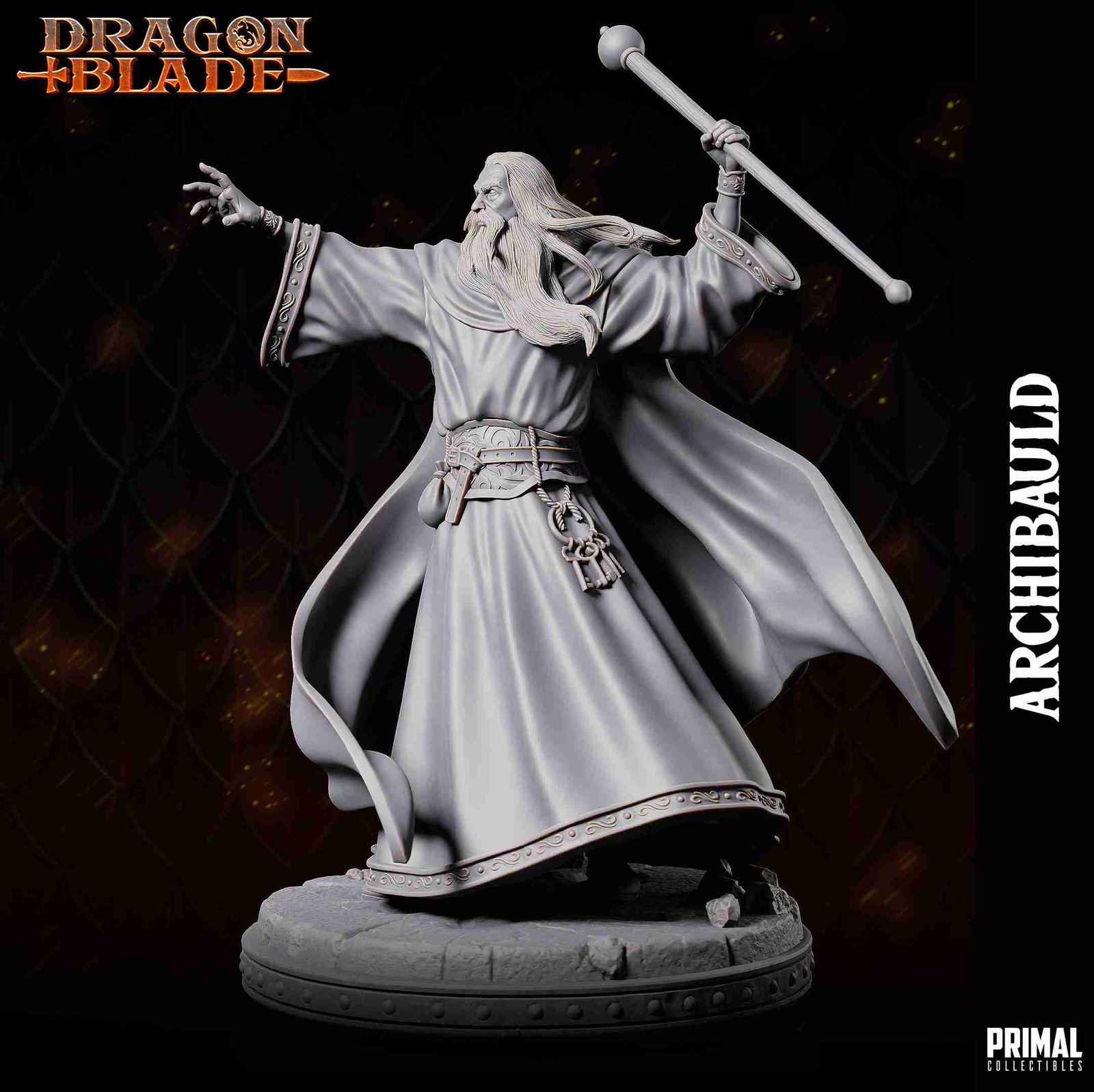 Archbauld, White Wizard - Dragonblade - Miniatura de RPG - Imagem 4