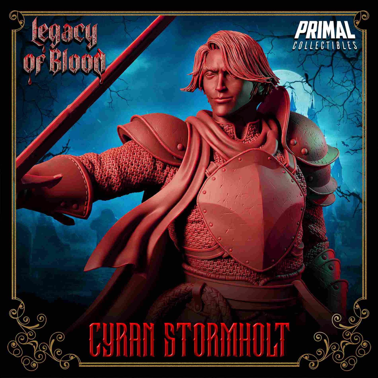 Cyran Stormholt, Humano - Legacy of Blood - Miniatura de RPG