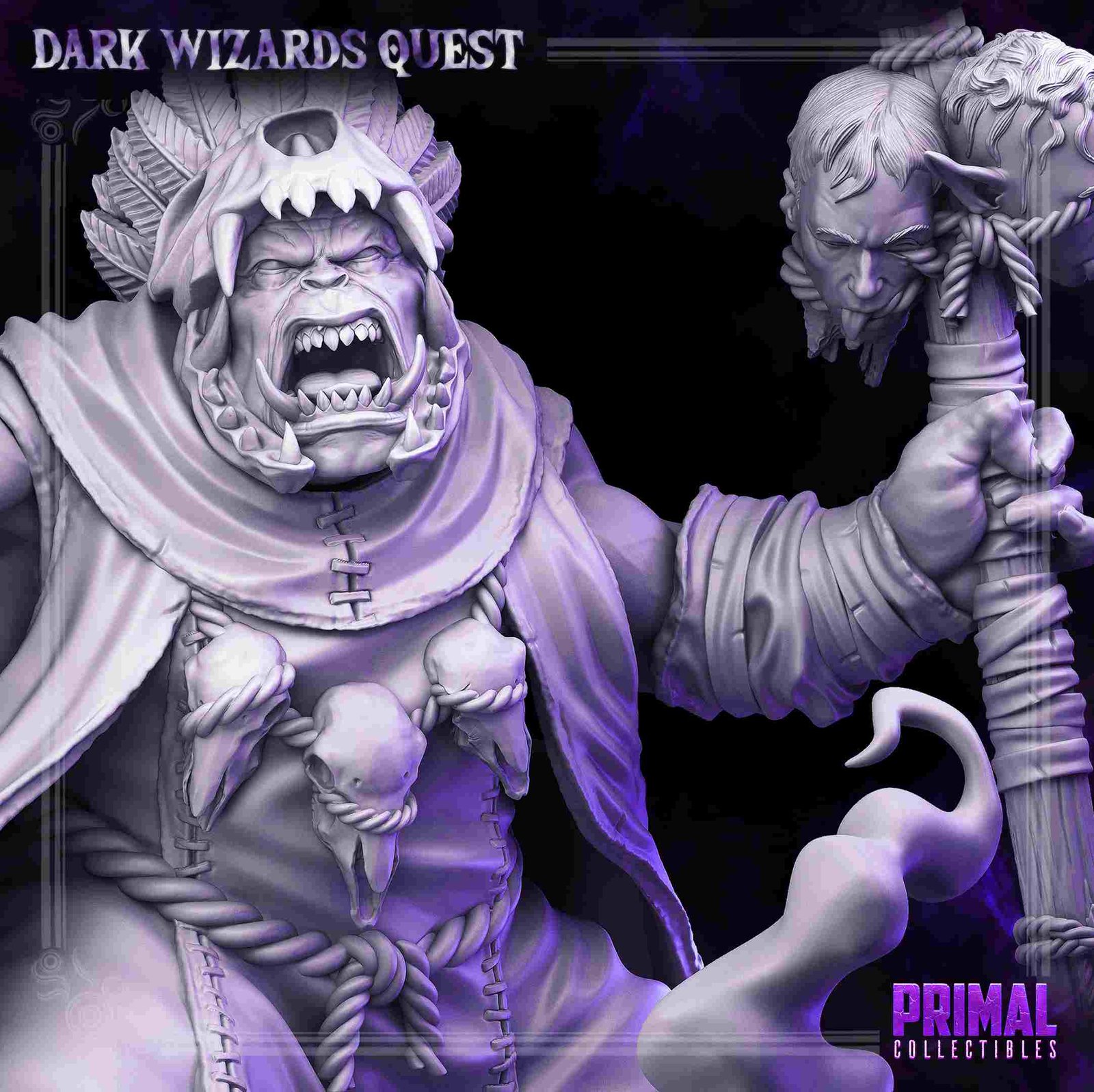 Dunkun, Orc Shaman - Dark Wizards - Miniatura de RPG - Imagem 3