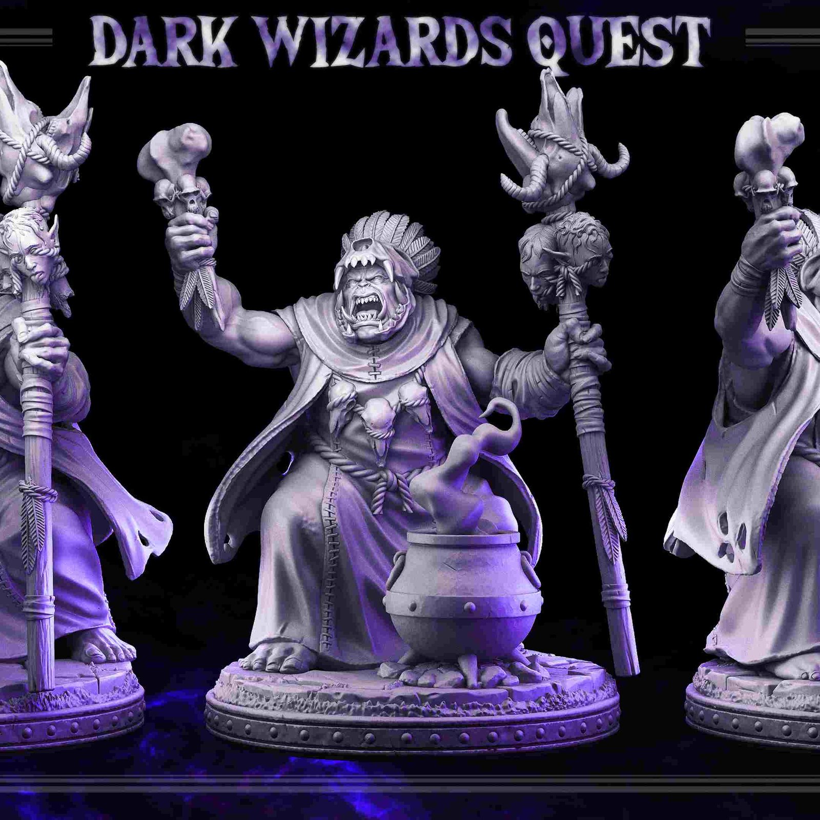 Dunkun, Orc Shaman - Dark Wizards - Miniatura de RPG