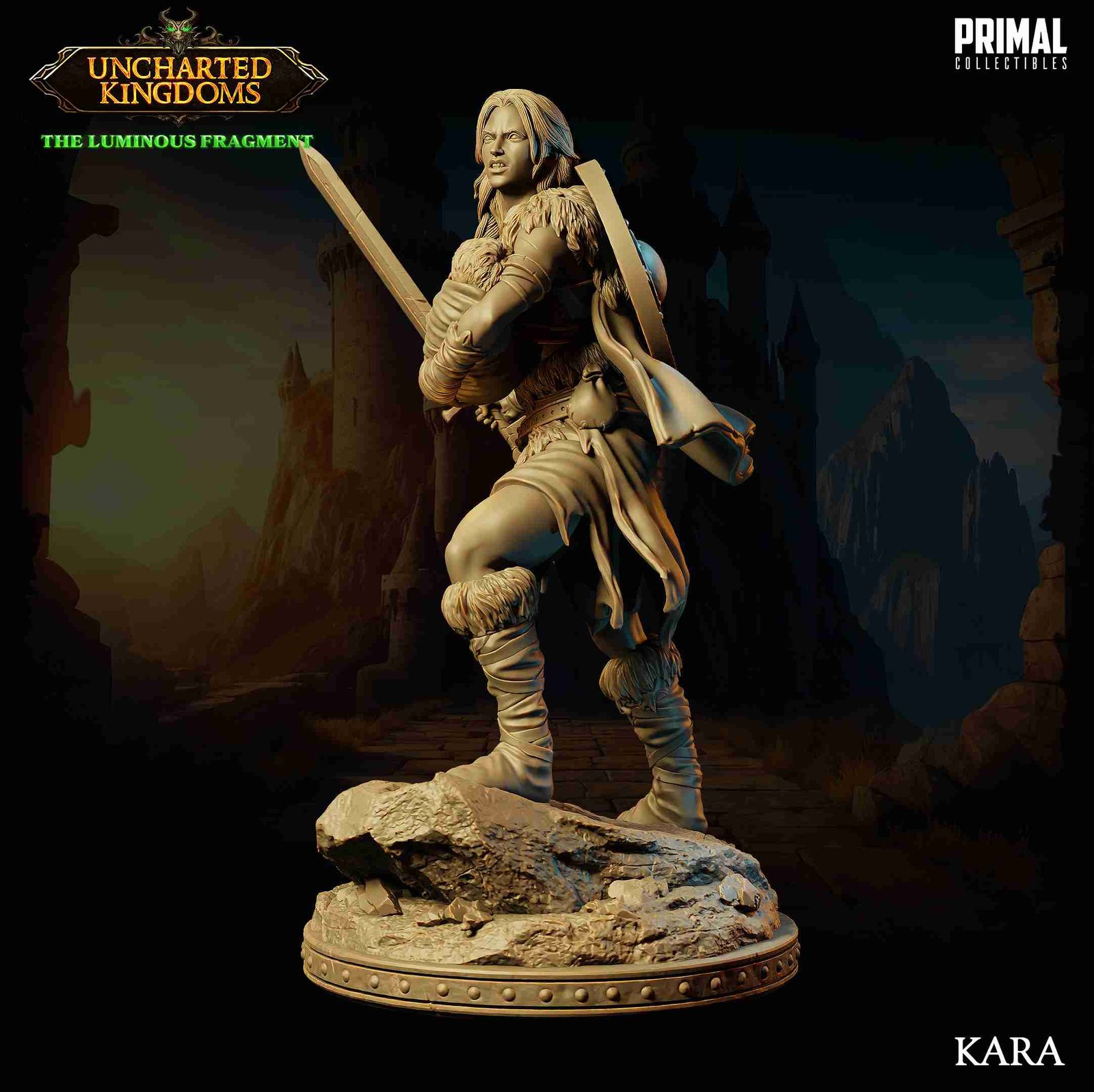 Kara, Barbarian - Uncharted Kingdoms - Miniatura de RPG - Imagem 5