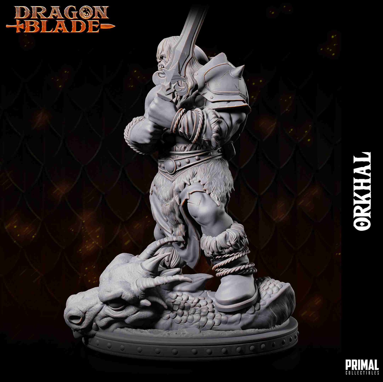 Orkhal, Barbarian Orc - Dragonblade - Miniatura de RPG - Imagem 6