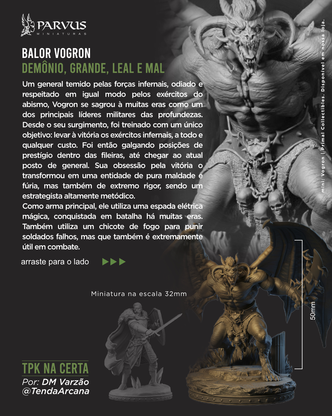 Balor Vogron, Demon - Uncharted Kingdoms - Miniatura de RPG - Imagem 7